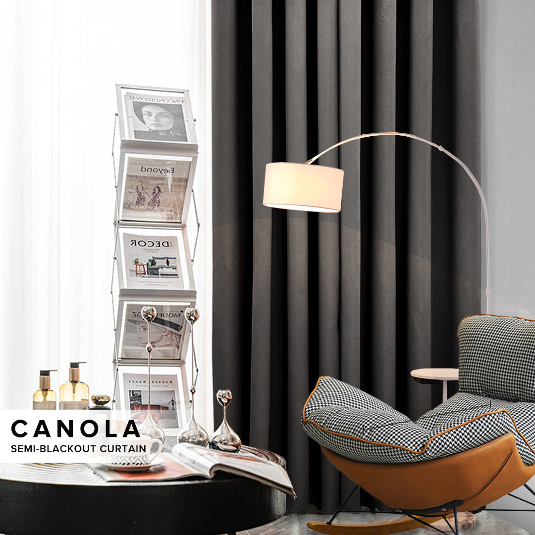 Langsir Canola 80%+ Blackout Cangkuk &amp;amp; Lubang Minimalis