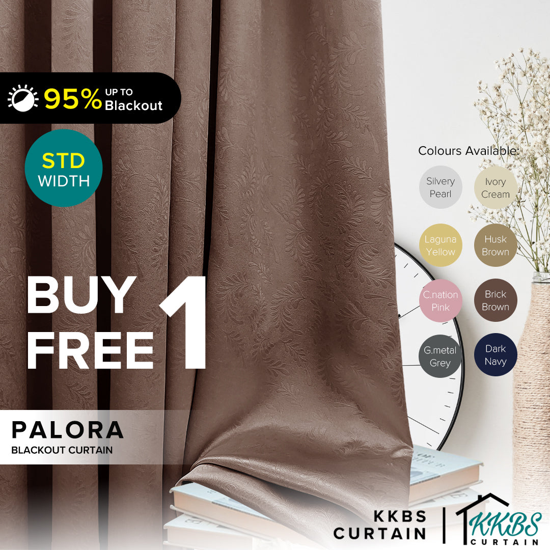 [Buy 1 Free 1] Palora 90 - 95% Blackout Curtain Ready Made