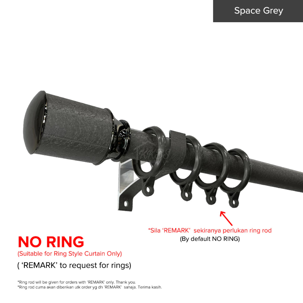 Luxstony Curtain Rod Single Complete Set