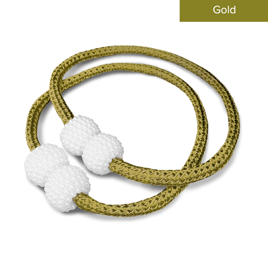 Pearlie Magnetic Pearl Braided Curtain Tieback