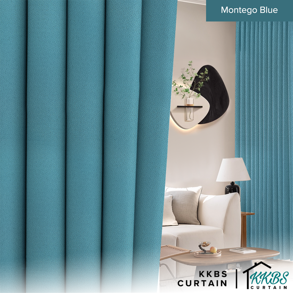 Morina 85-95% Tirai Blackout Sedia Dibuat Lebar Standard 