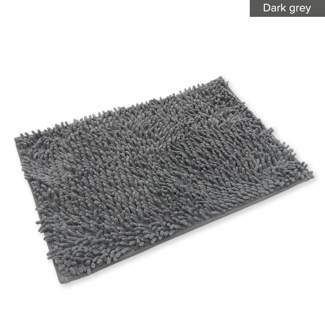 Alas Kaki Chenille Microfiber Warna Polos Bulu Panjang