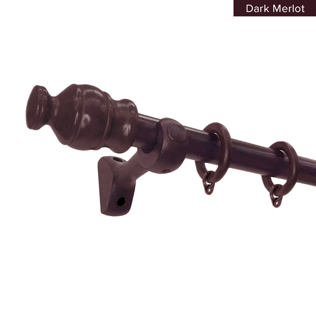 Cassedy Wooden Curtain Rod Single Complete Set