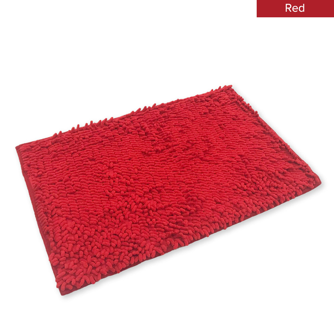 Alas Kaki Chenille Microfiber Warna Polos Bulu Panjang