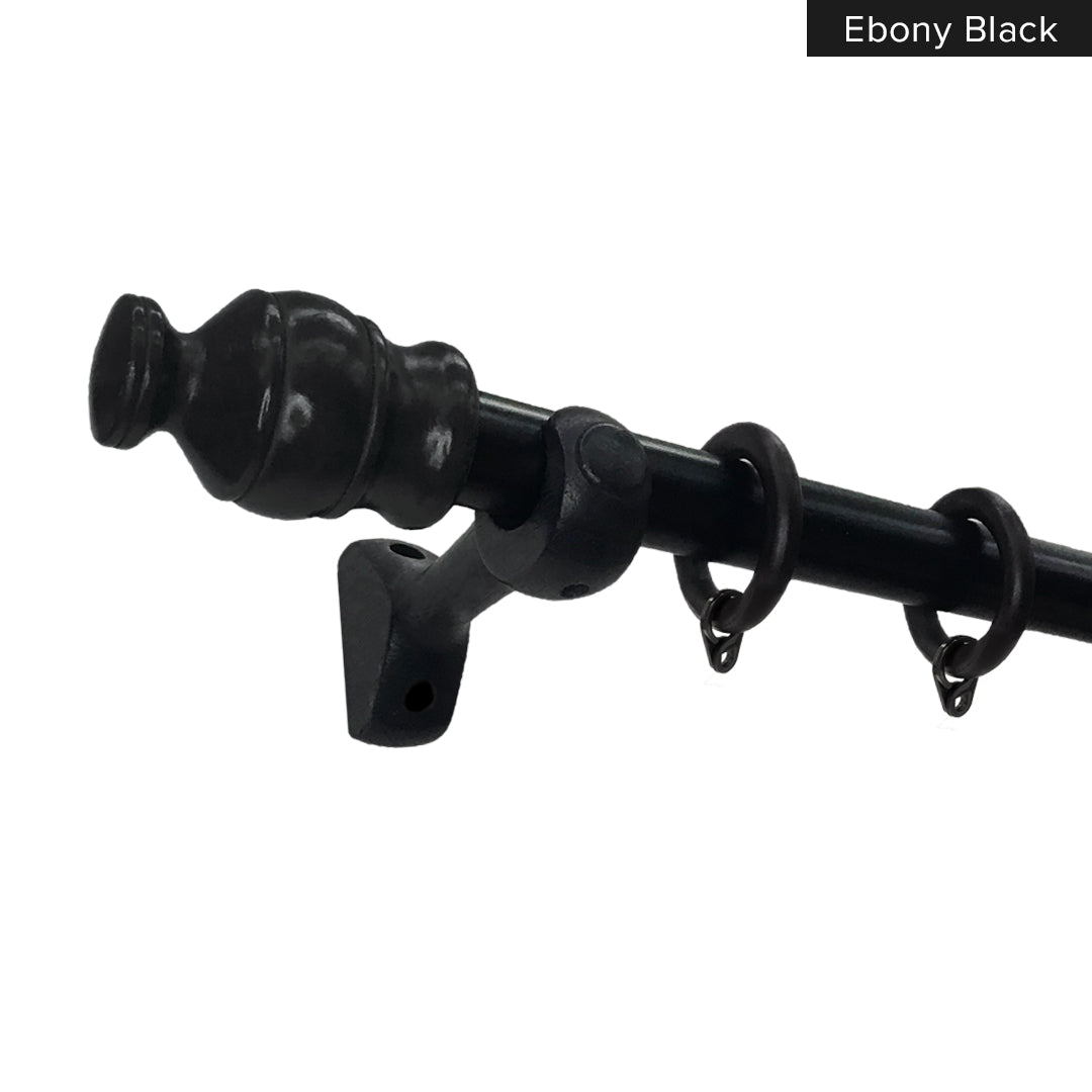 Cassedy Wooden Curtain Rod Single Complete Set