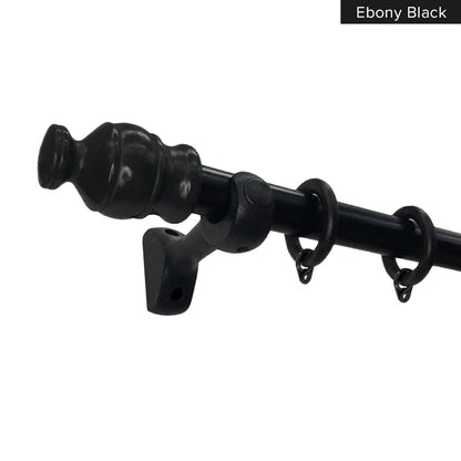 Cassedy Wooden Curtain Rod Single Complete Set