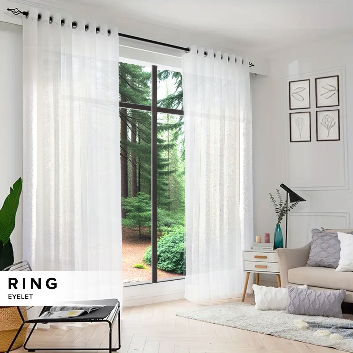 Graciela Privacy Sheer Curtain Ready Made