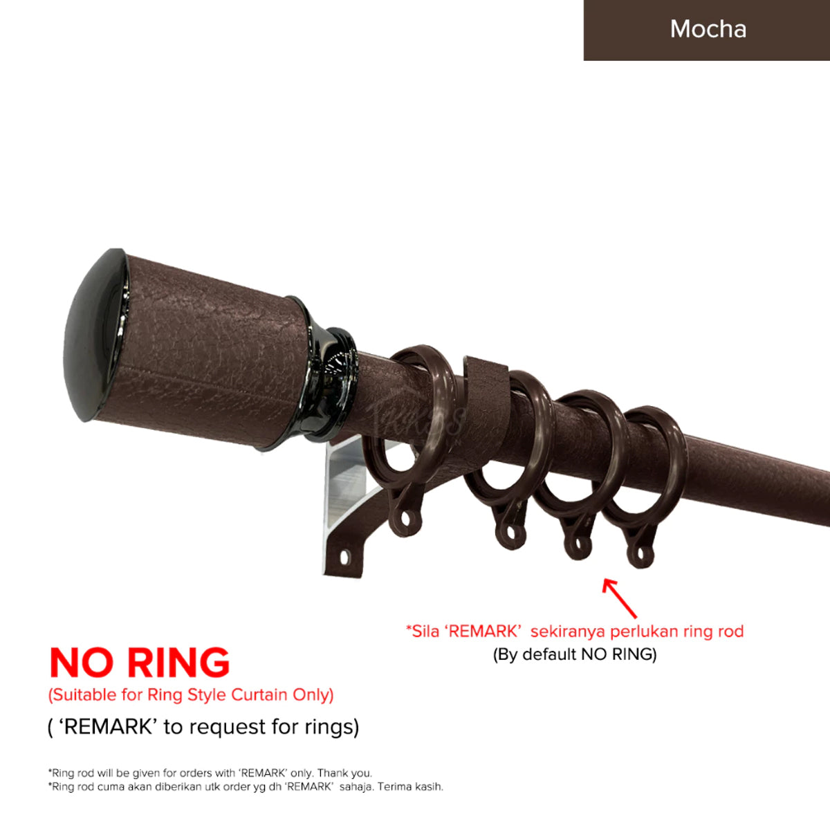 Luxstony Curtain Rod Single Complete Set