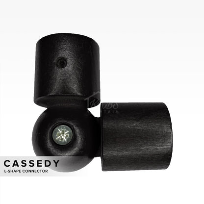 Cassedy Wooden Curtain Rod L-Shape Connector - Ebony Black