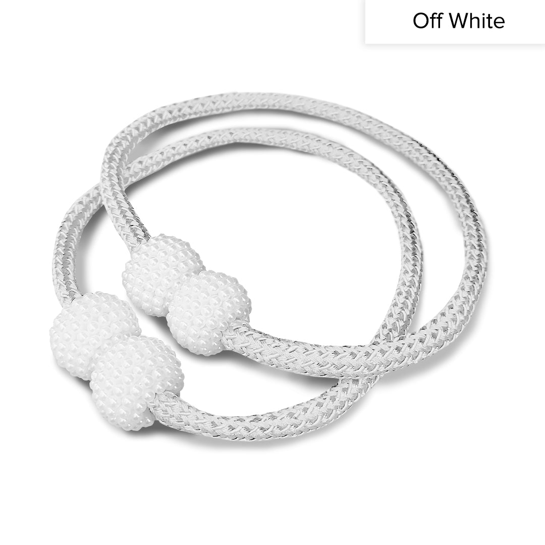 Pearlie Magnetic Pearl Braided Curtain Tieback