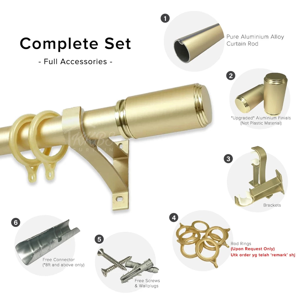 Morandy Curtain Rod Double Complete Set