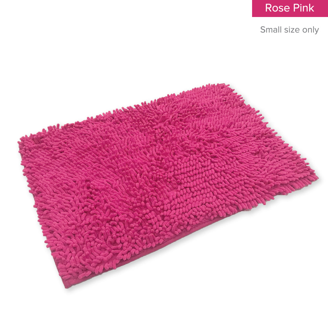 Alas Kaki Chenille Microfiber Warna Polos Bulu Panjang