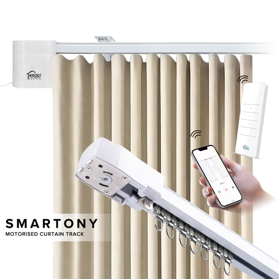 Smartony 电动窗帘轨道 Wi-Fi / ZigBee 全套