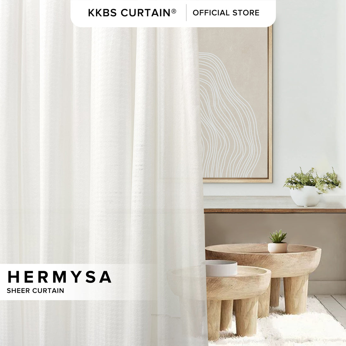 Hermysa Privacy Sheer Curtain Ready Made