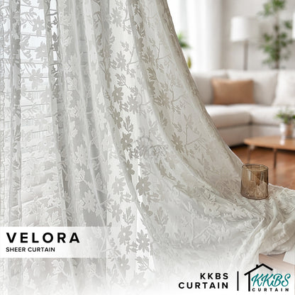 Velora Langsir Jarang / Langsir Jaring Siap Dijahit Kedut Perancis Cangkuk &amp; Cincin Lubang