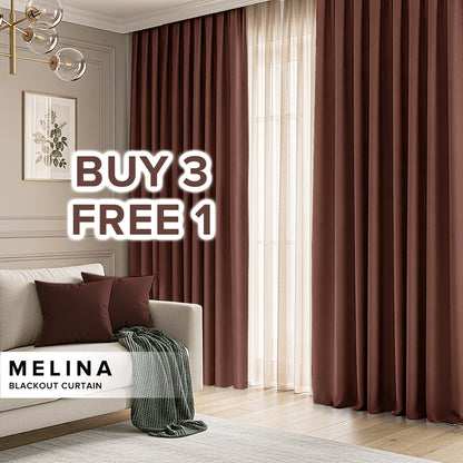 Melina 90-98% Blackout Curtain Ready Made - Standard Width