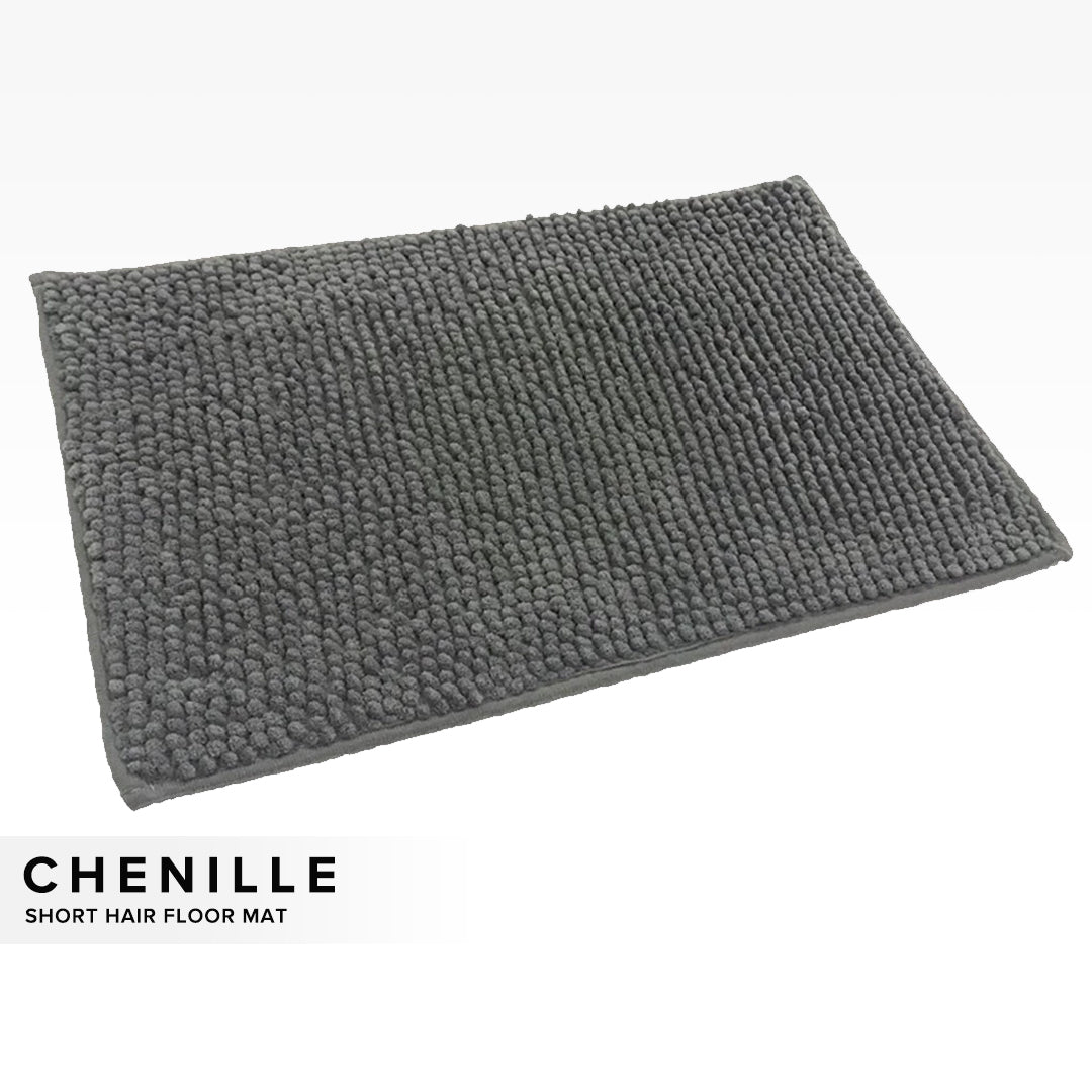 Alas Kaki Chenille Microfiber Warna Polos Bulu Pendek