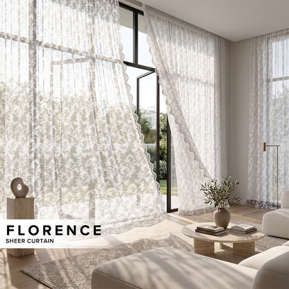 Florence Lace Sheer Curtain Ready Made