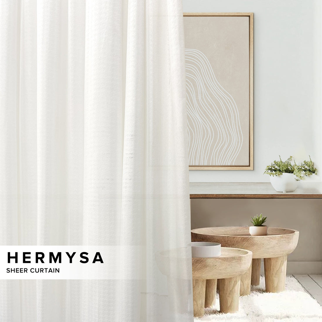 Hermysa Langsir Sheer Privasi Siap Jahit