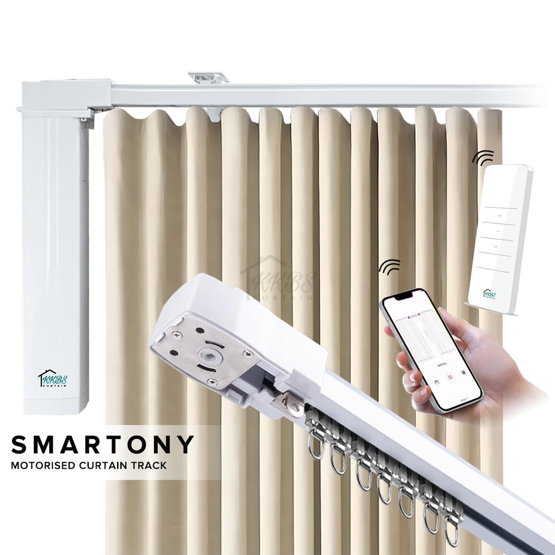 Smartony Motorised Curtain Track Wi-Fi / ZigBee Complete Set