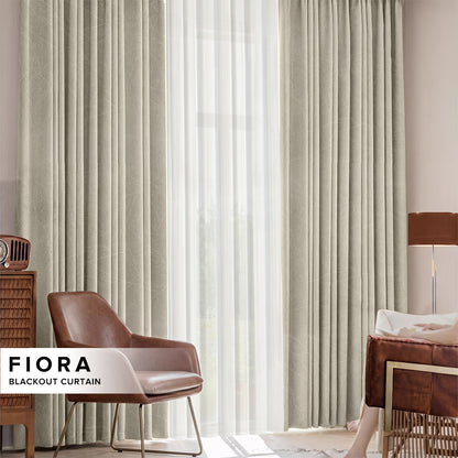 Fiora 98-99.9% Blackout Curtain Ready Made - Standard Width