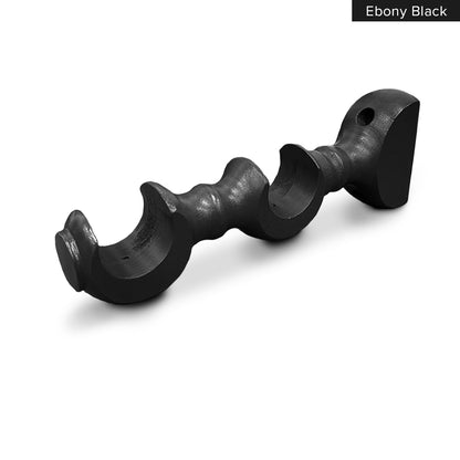 Cassedy Wooden Curtain Rod Double Bracket - Ebony Black