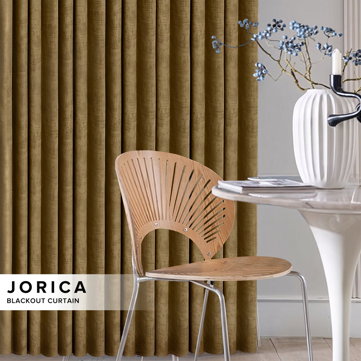 Jorica 85-95% Blackout Curtain Ready Made - Standard Width