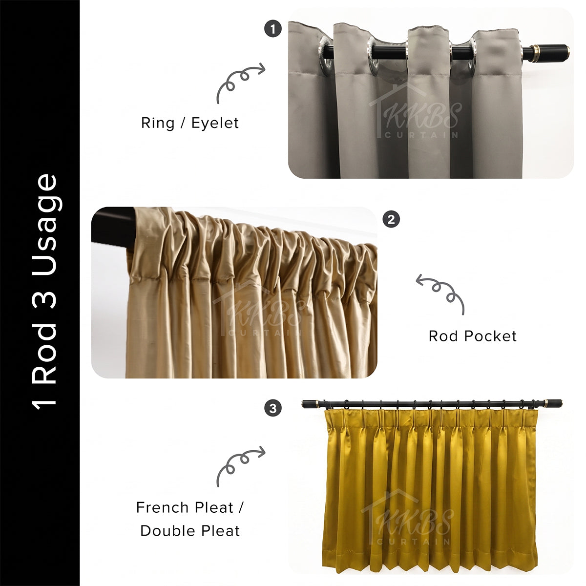 Morandy Curtain Rod Double Complete Set