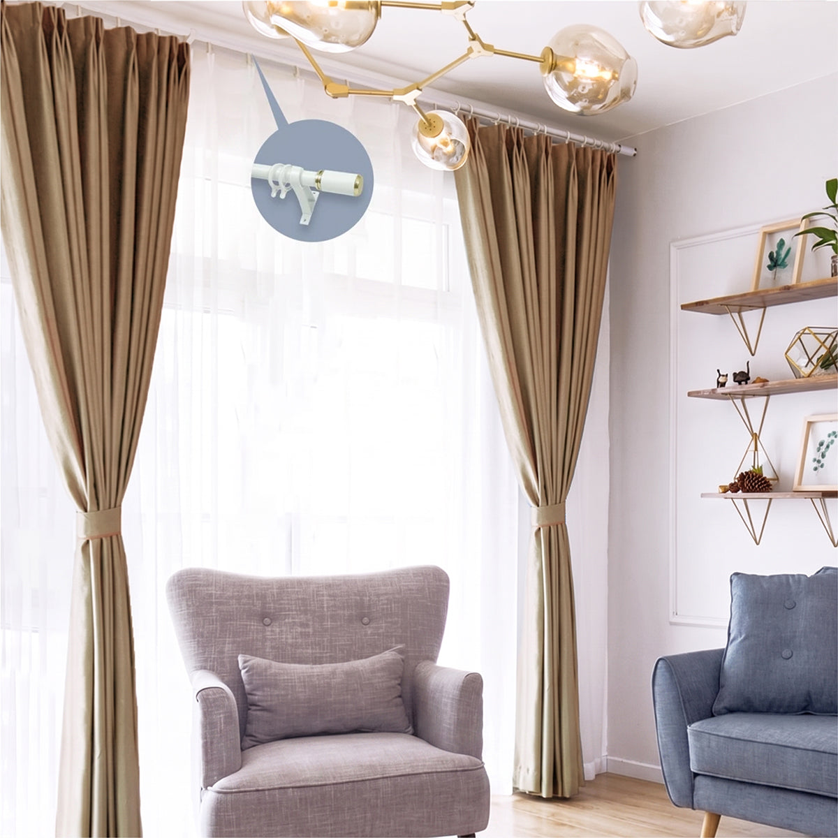 Morandy Curtain Rod Double Complete Set