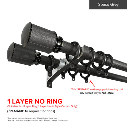 Luxstony Curtain Rod Double Complete Set