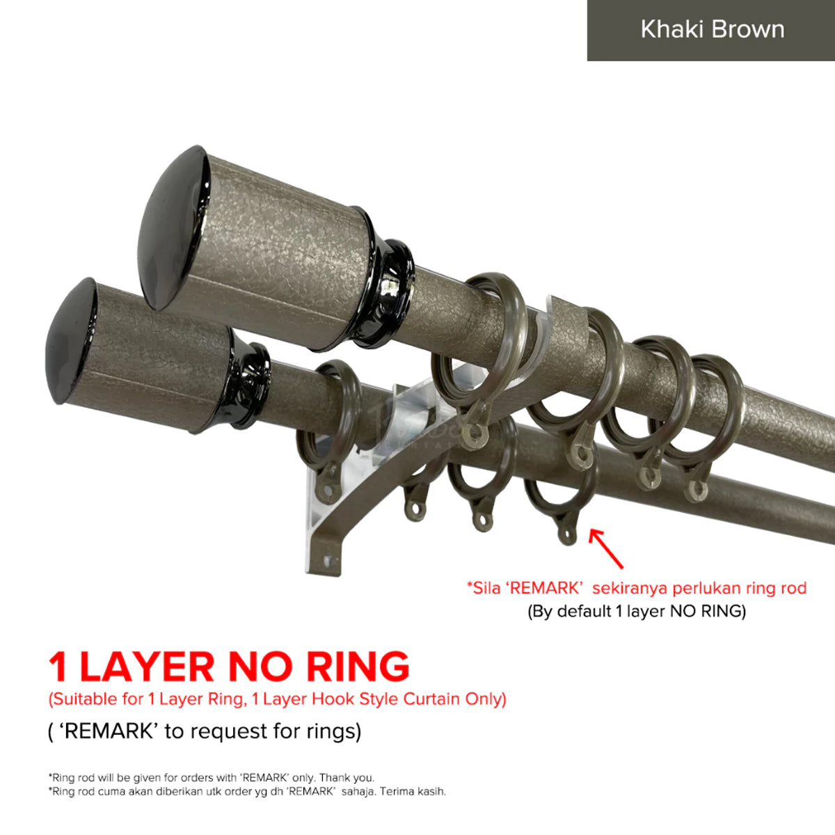 Luxstony Curtain Rod Double Complete Set