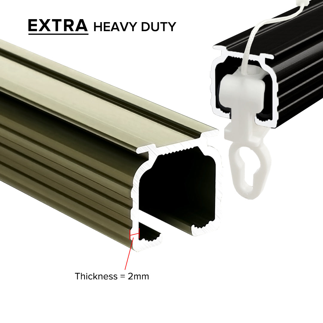Verody Heavy Duty S Lipat / French Pleat Track Double Set Lengkap 
