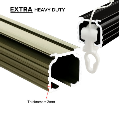 Verody Heavy Duty S Lipat / French Pleat Track Double Set Lengkap 