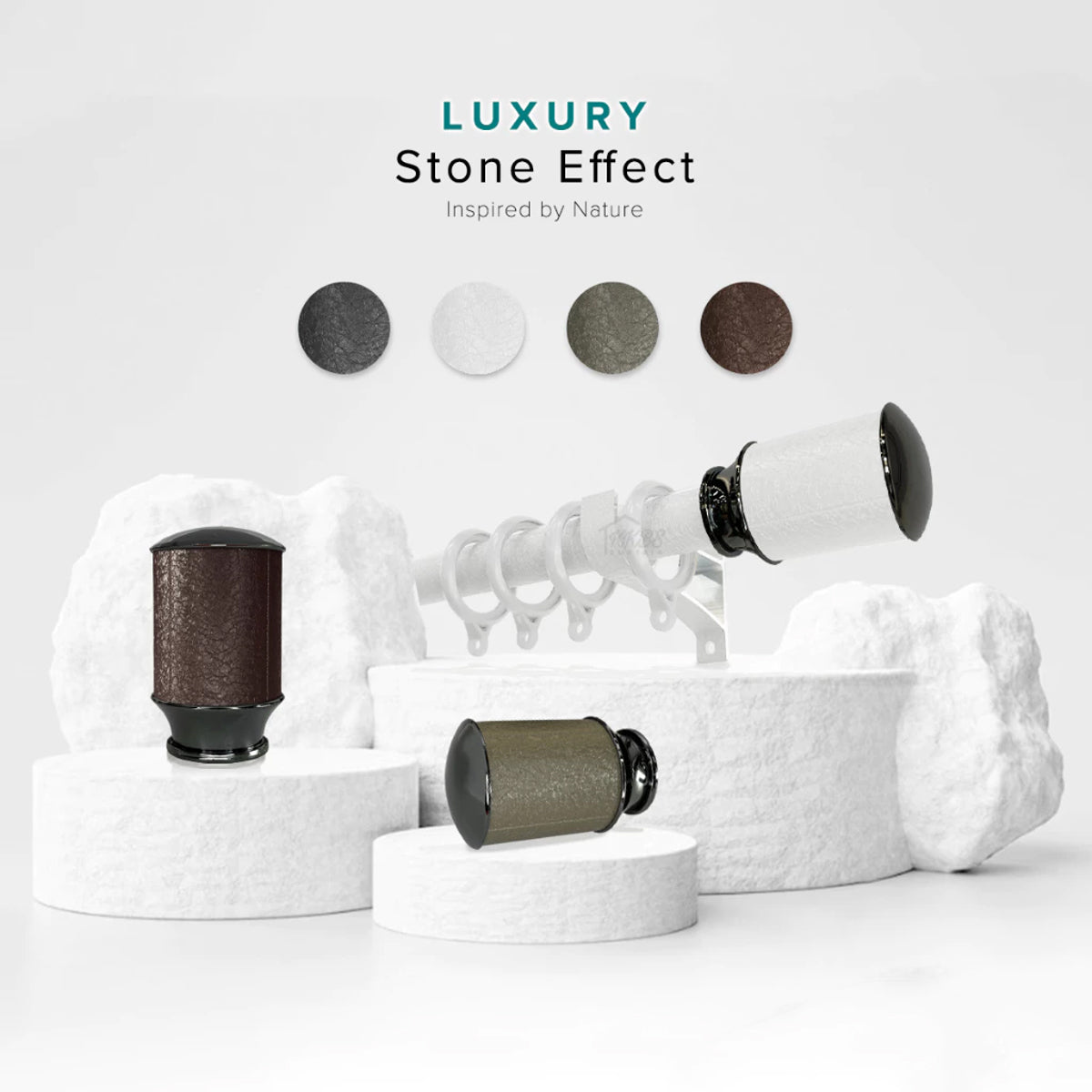 Luxstony Curtain Rod Single Complete Set