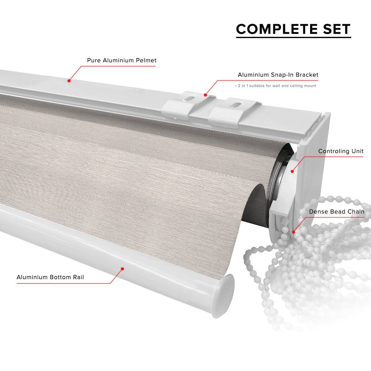 Pierino 100% Blackout Roller Blinds Custom Made