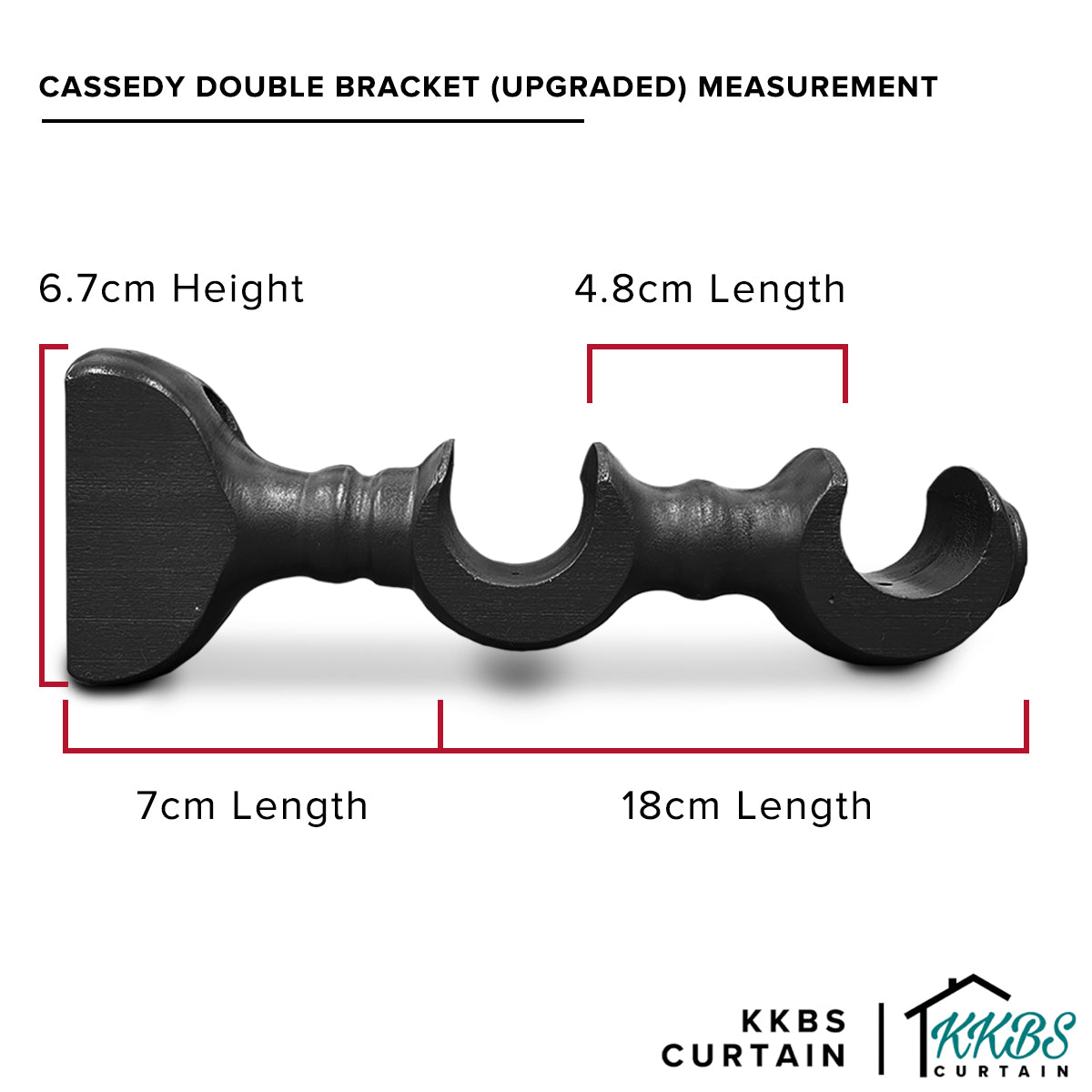 Cassedy Bracket Double Warna Hitam Ebony