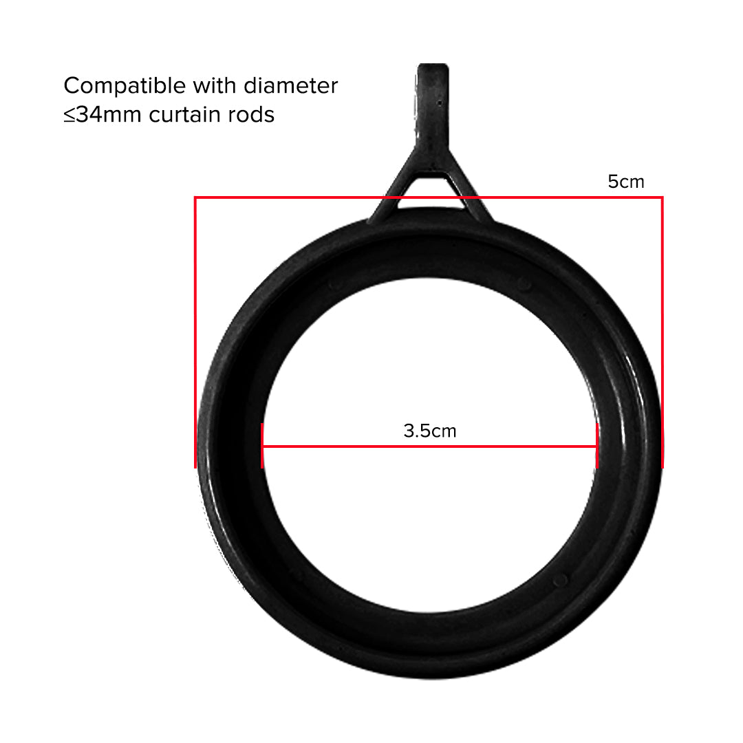 Morandy Curtain Rod Ring Obsidian Black Colour