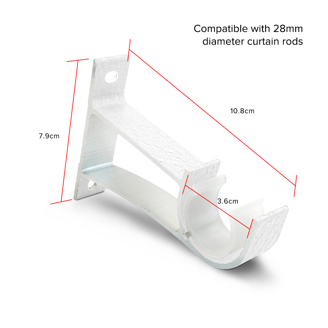 Luxstony Curtain Rod Single Bracket Porcelain White