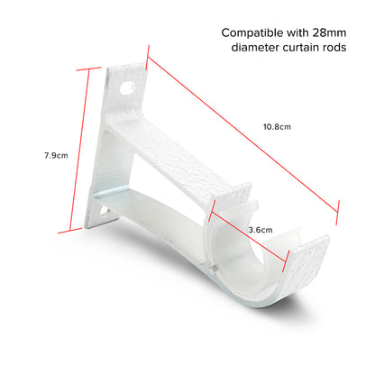 Luxstony Curtain Rod Single Bracket Porcelain White