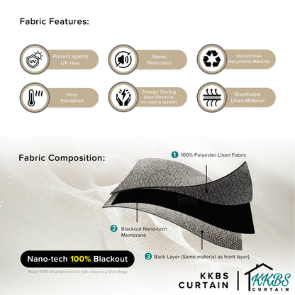 Mizuka 100% Blackout Curtain Ready Made Standard Width