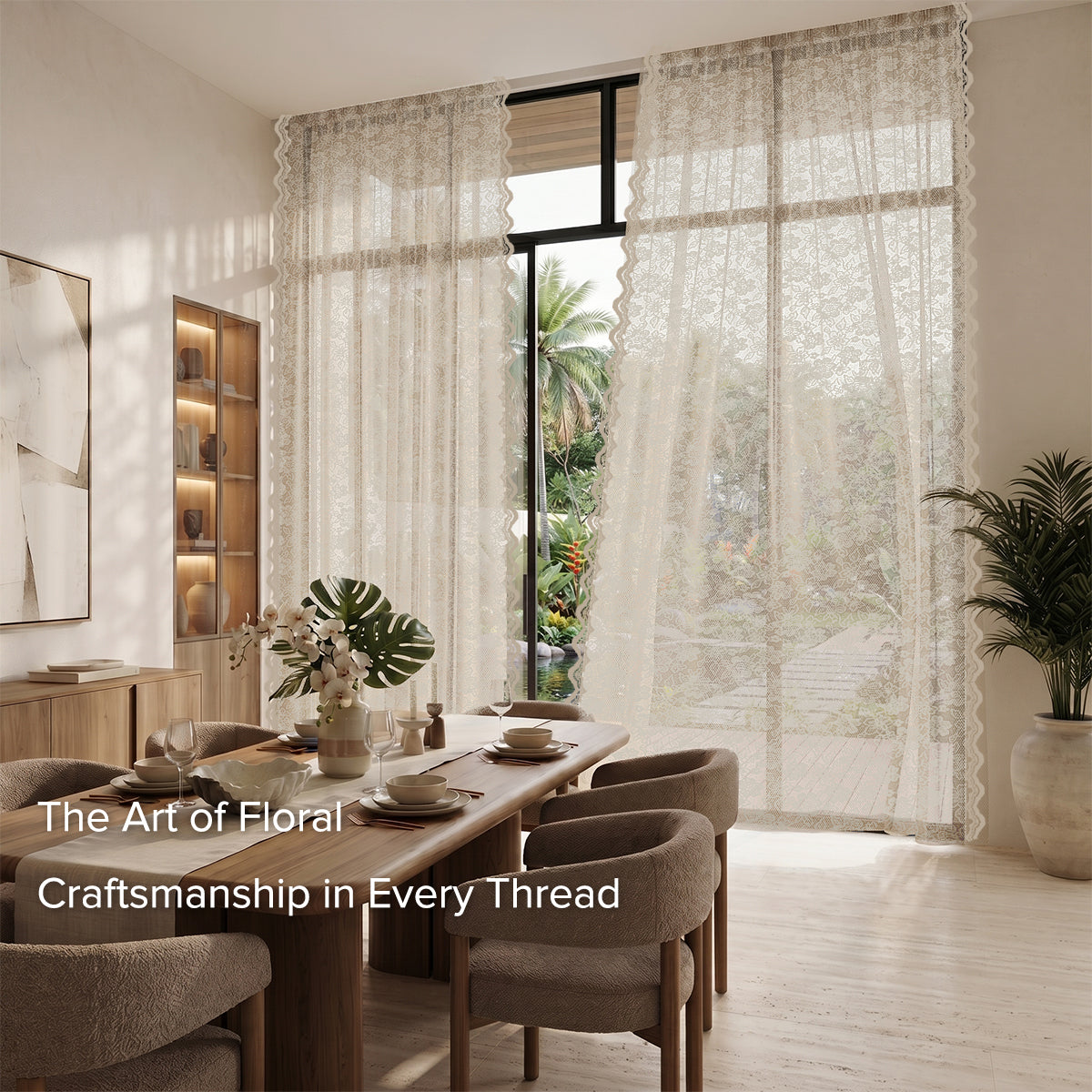 Camelia Lace Sheer Curtain Ready Made