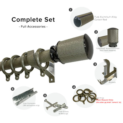 Luxstony Curtain Rod Single Complete Set
