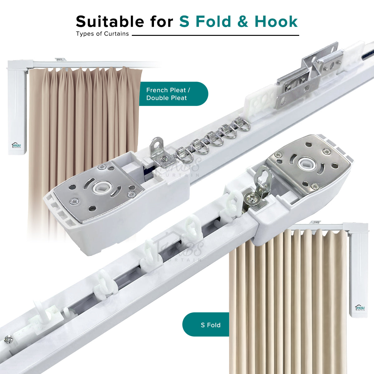 Smartony Motorised Curtain Track Wi-Fi / ZigBee Complete Set