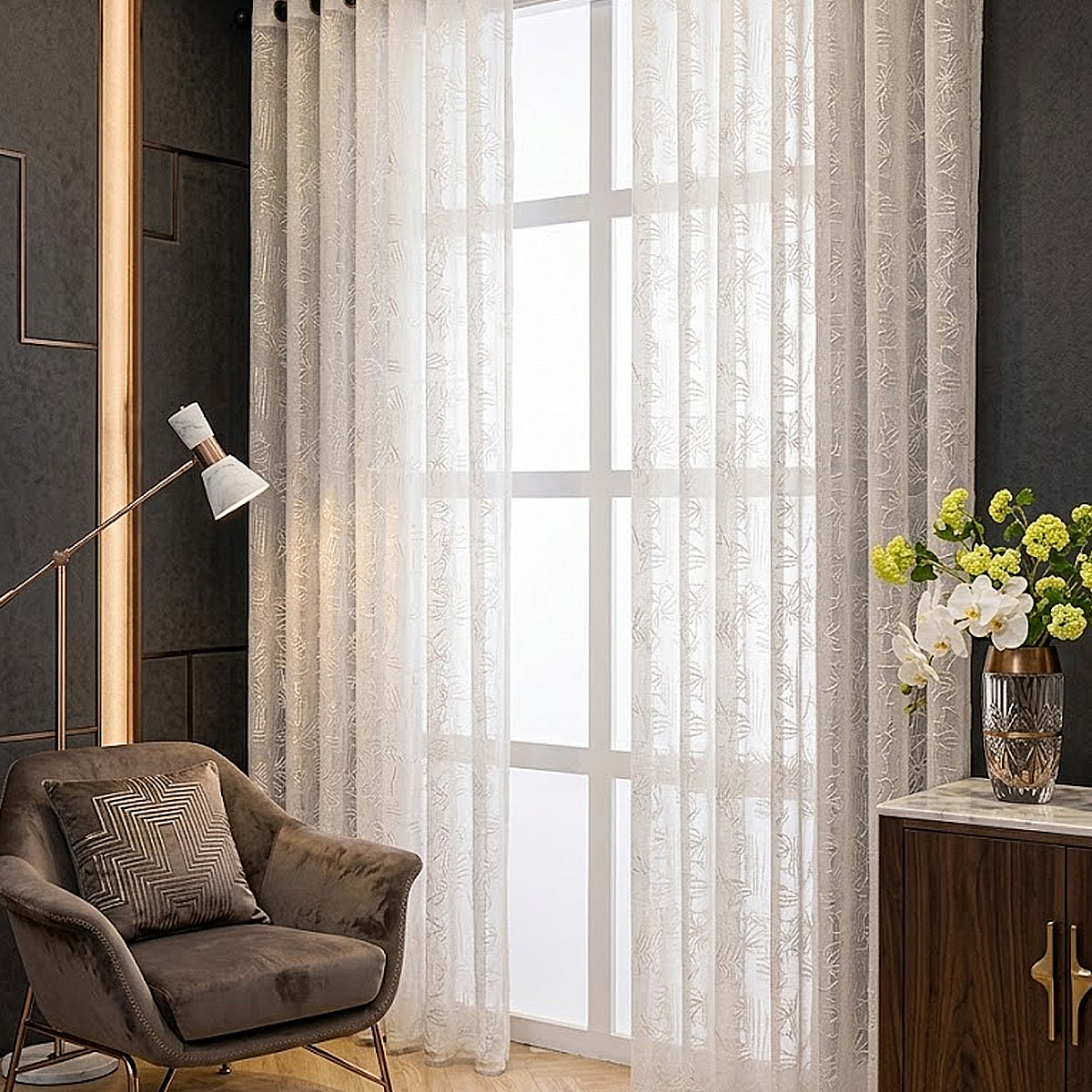 Sakura Sheer Curtain / Net Curtain Ready Made