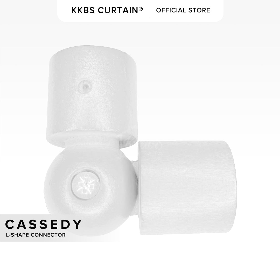 Cassedy 木制窗帘杆 L 形连接器 白色