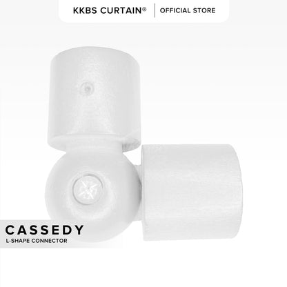 Cassedy 木制窗帘杆 L 形连接器 白色