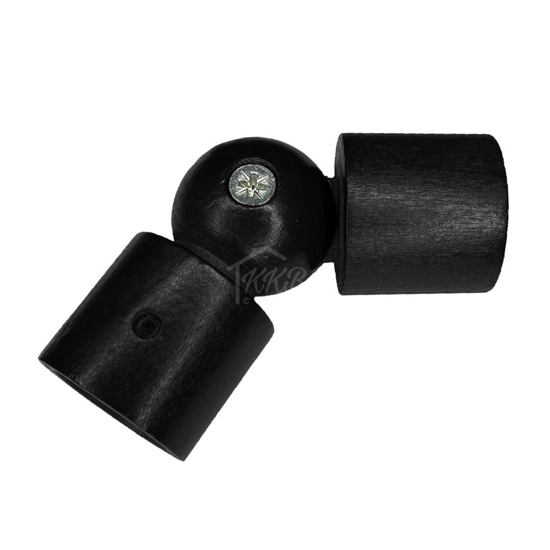 Cassedy Wooden Curtain Rod L-Shape Connector - Ebony Black