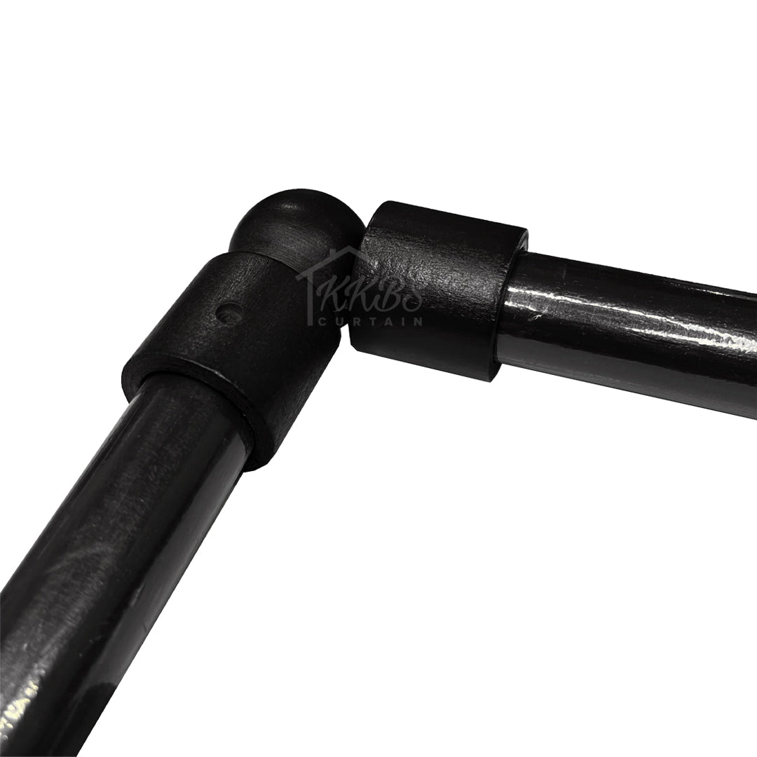 Cassedy Wooden Curtain Rod L-Shape Connector - Ebony Black