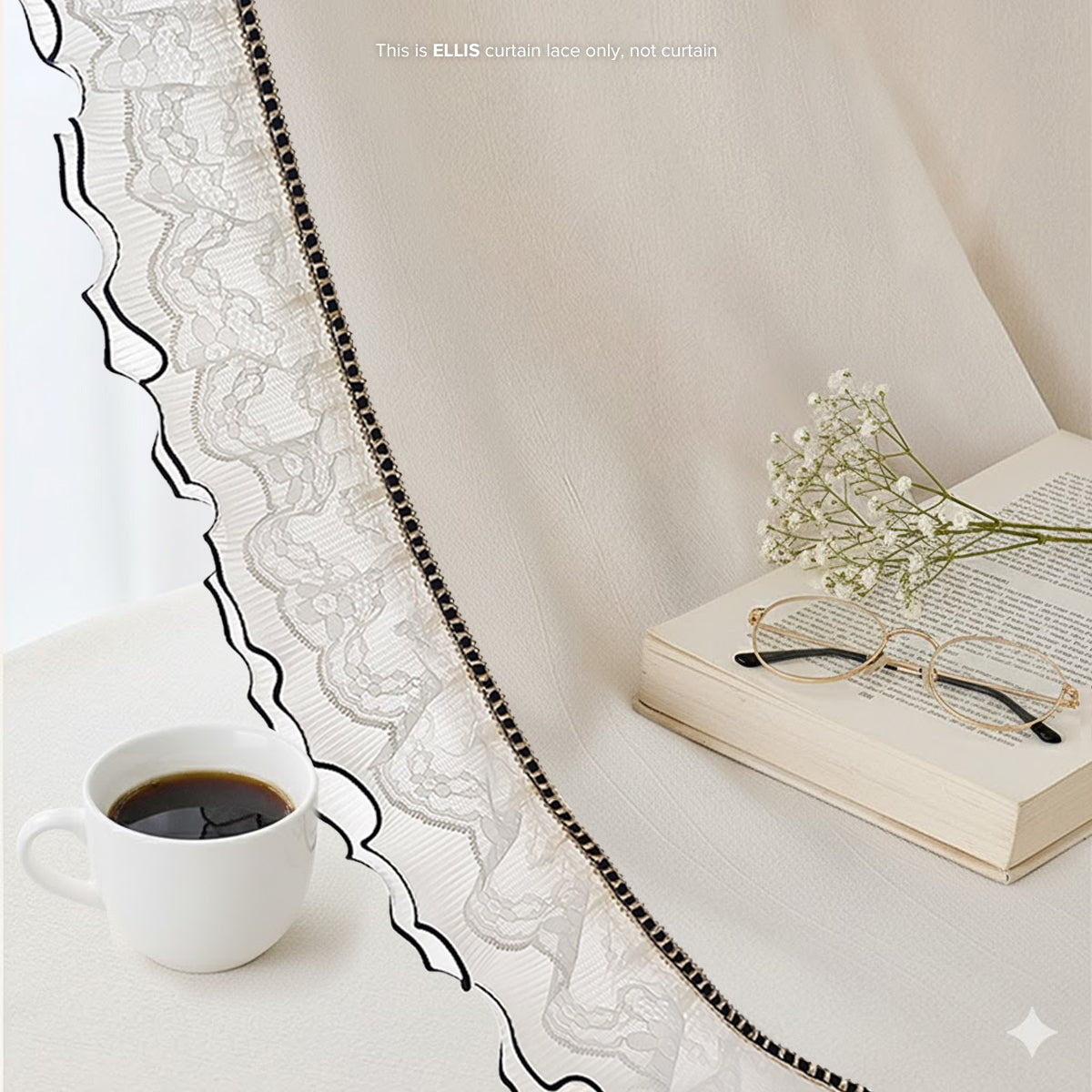 Ellis Curtain Laces Cut by Metre