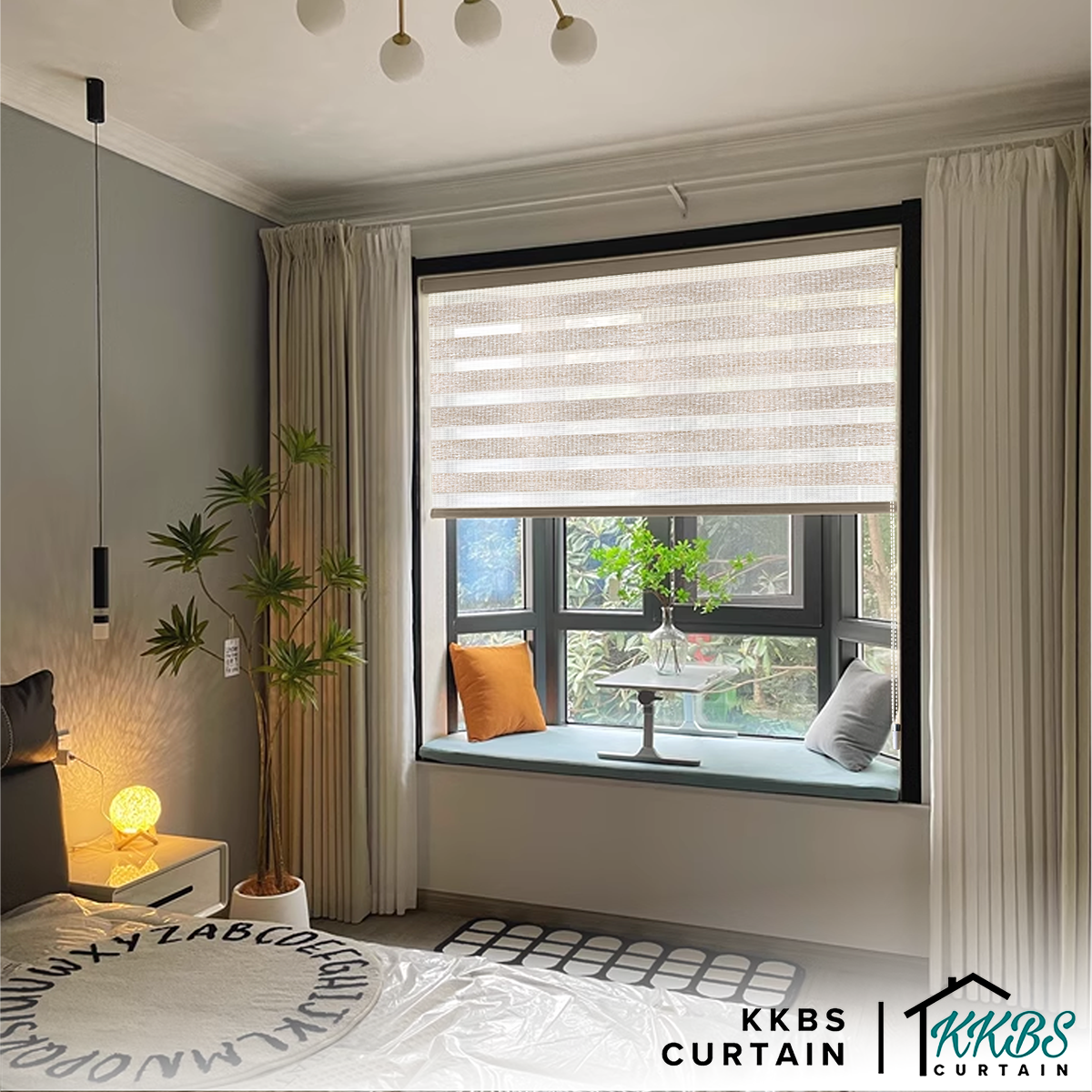 Antonio Blackout Zebra Blinds Dibuat Tersuai 